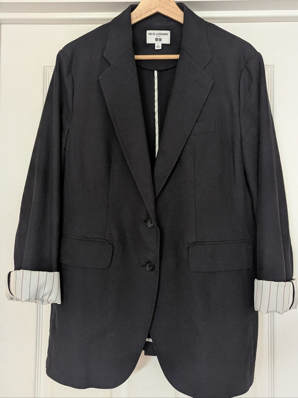 Uniqlo x Ines de la Fressange Navy Cotton-Linen Blazer size XL